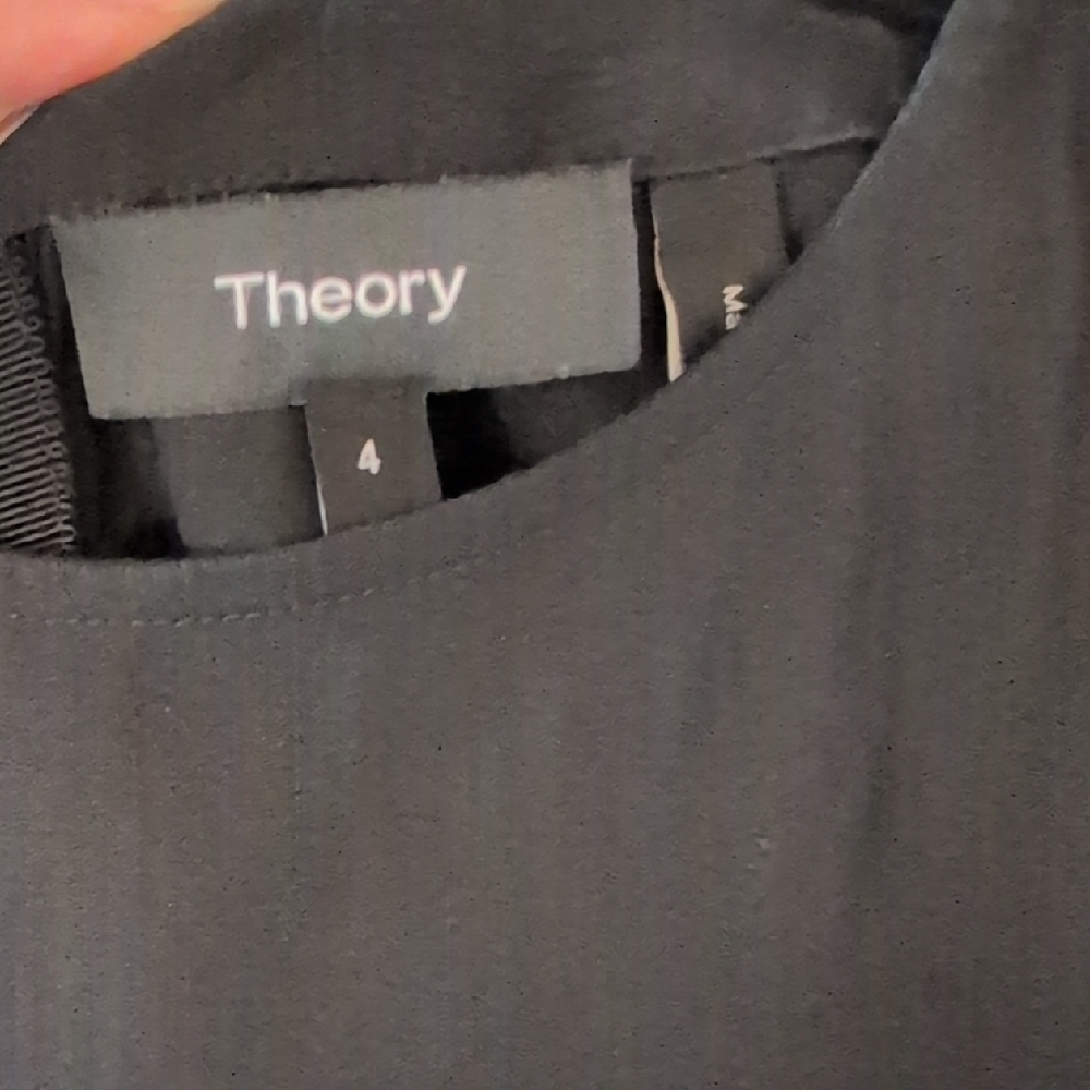 Theory Black Grommet Midi Dress - Picture 4 of 10